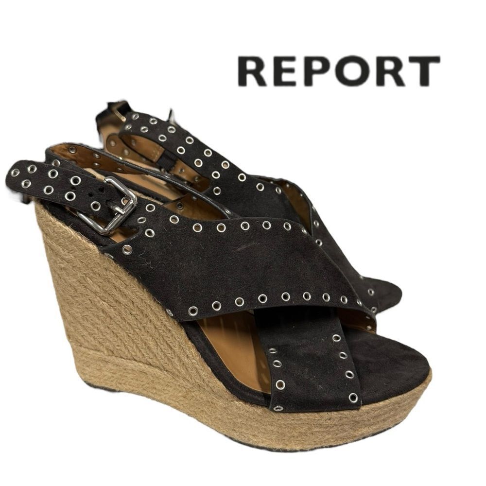 REPORT Women's Caden Suede Espadrille Wedge Sandals 6.5